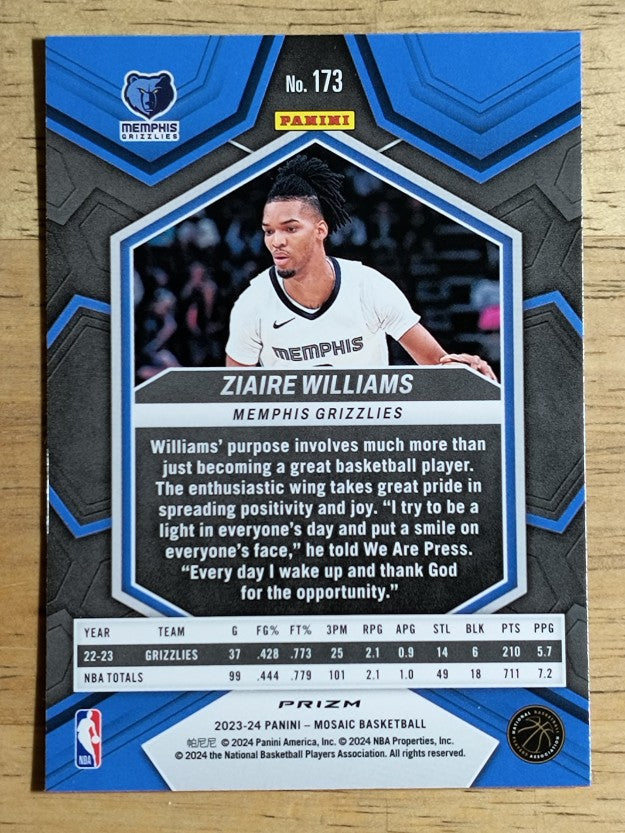 2023-24 Panini Mosaic Mosaic International #173 Ziaire Williams