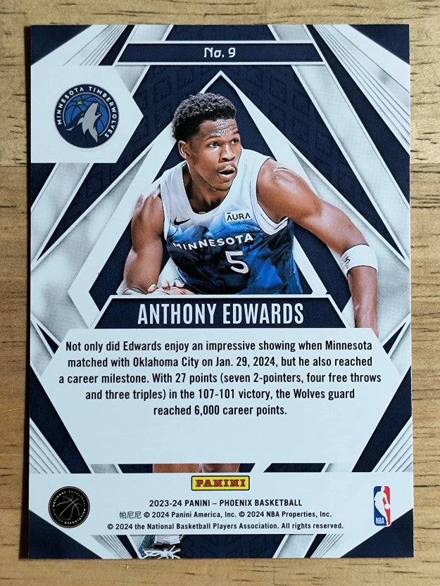 2023-24 Panini Phoenix Paragon Silver #9 Anthony Edwards
