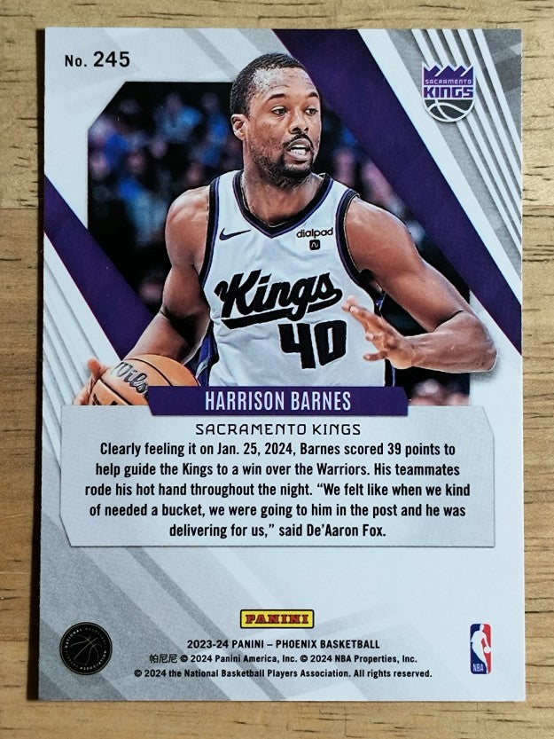 2023-24 Panini Phoenix Teal Lazer #245 Harrison Barnes