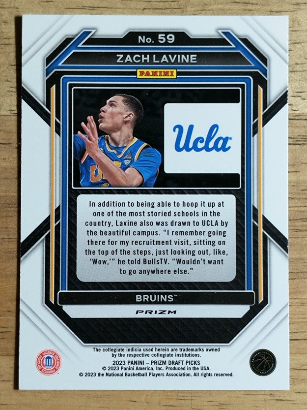 2023-24 Panini Prizm Draft Picks Prizms Purple Wave #59 Zach LaVine