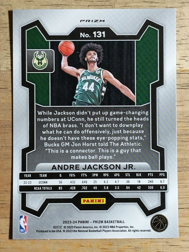 2023-24 Panini Prizm Prizms Green #131 Andre Jackson Jr.