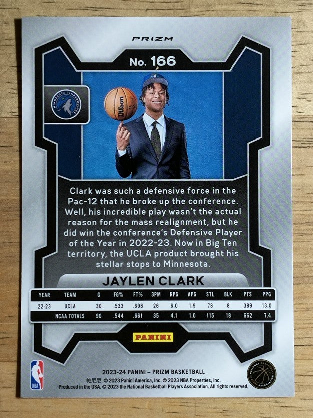 2023-24 Panini Prizm Prizms Green #166 Jaylen Clark