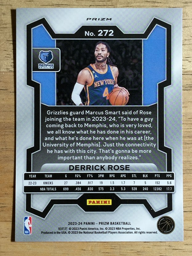2023-24 Panini Prizm Prizms Ice #272 Derrick Rose