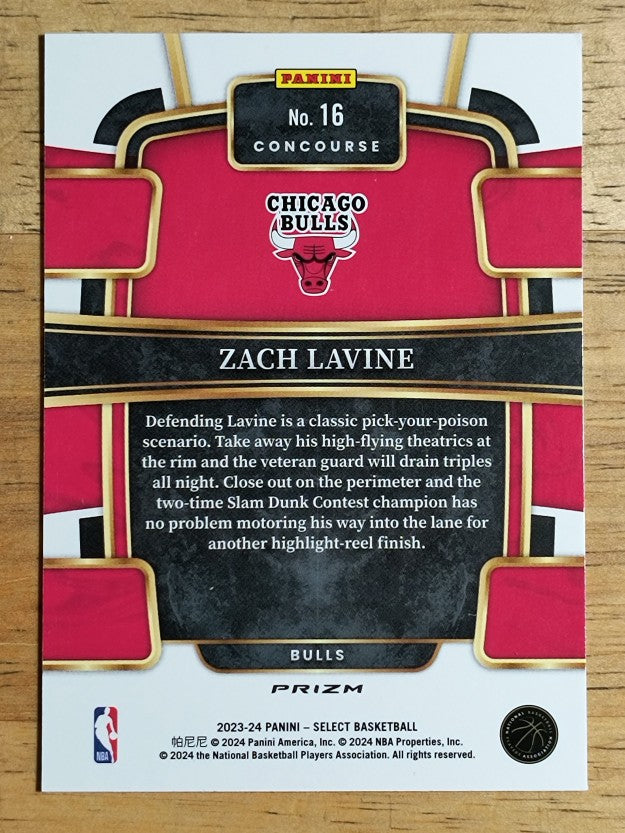 2023-24 Select Prizms Blue #16 Zach LaVine