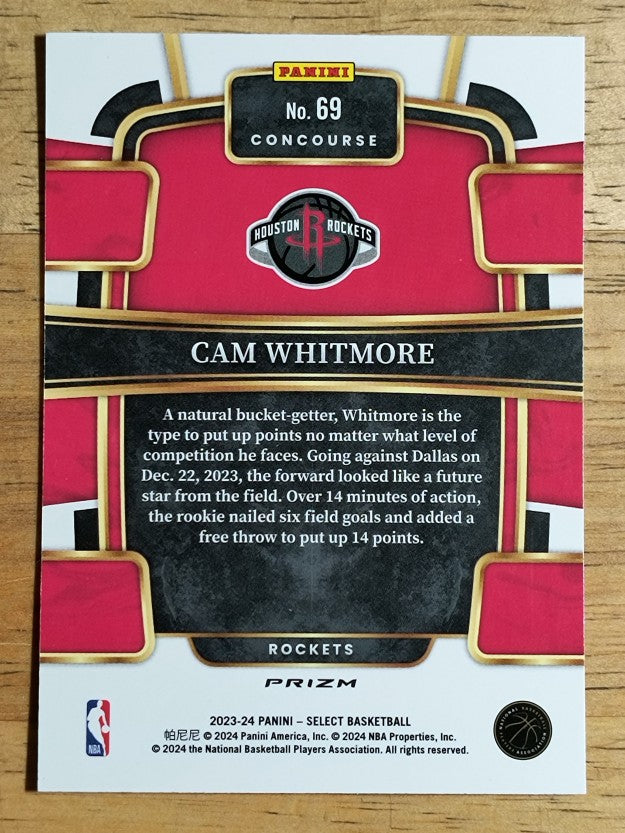 2023-24 Select Prizms Blue Cracked Ice #69 Cam Whitmore