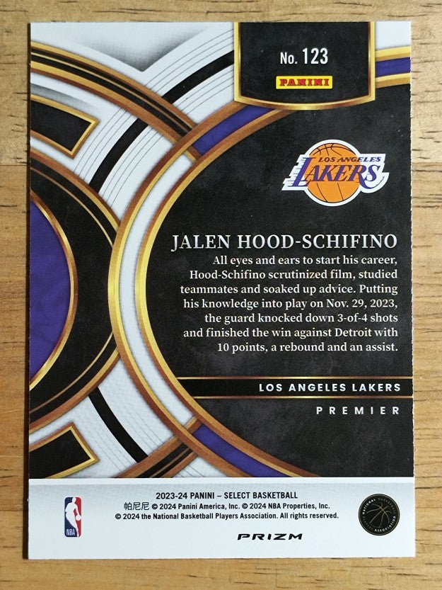 2023-24 Select Prizms Blue Cracked Ice #123 Jalen Hood-Schifino
