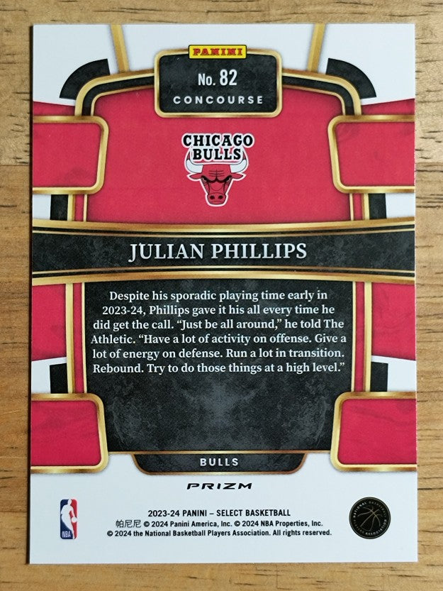 2023-24 Select Prizms Green White Purple #82 Julian Phillips