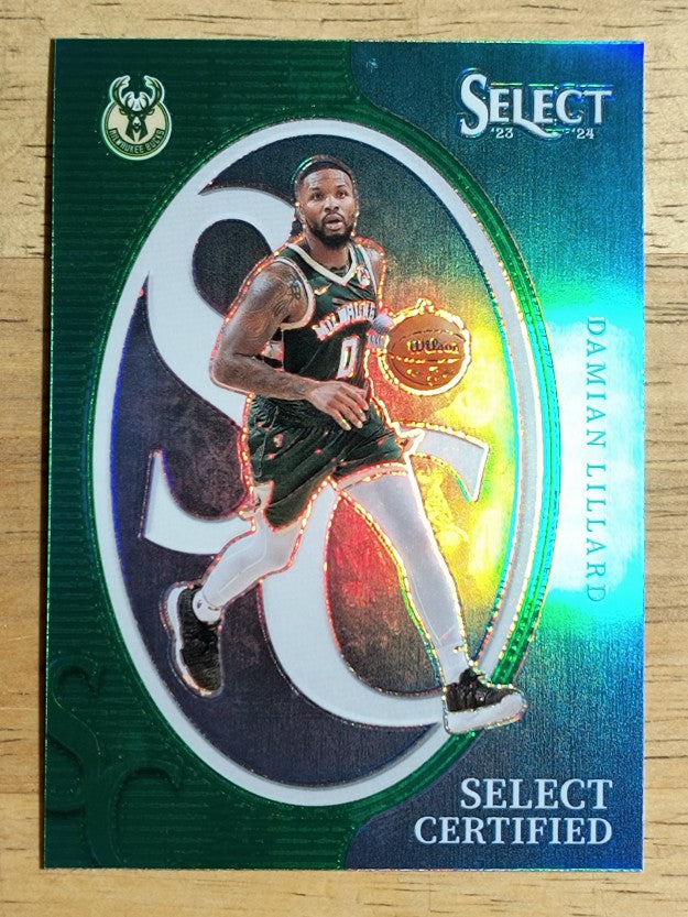 2023-24 Select Select Certified Green Prizms #16 Damian Lillard