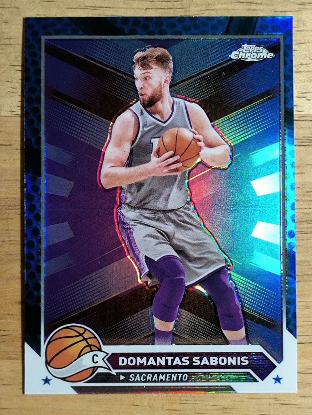 2023-24 Topps Chrome Blue Basketball Refractors #10 Domantas Sabonis