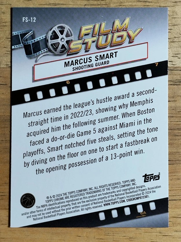 2023-24 Topps Chrome Film Study #FS12 Marcus Smart