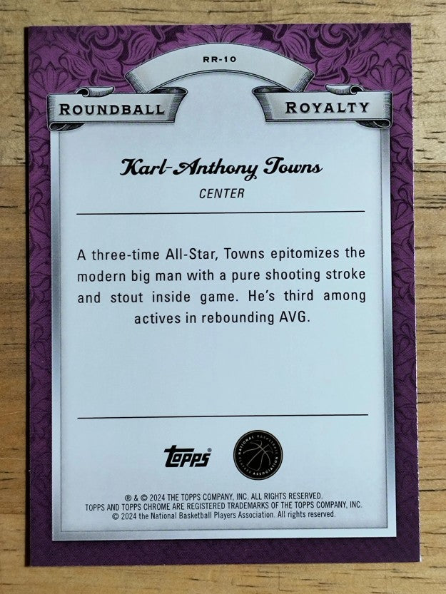 2023-24 Topps Chrome Roundball Royalty Blue Basketball #RR10 Karl-Anthony Towns