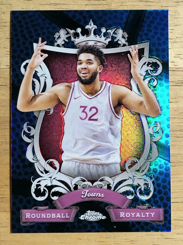2023-24 Topps Chrome Roundball Royalty Blue Basketball #RR10 Karl-Anthony Towns