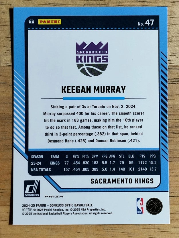 2024-25 Donruss Optic Green Seismic #47 Keegan Murray