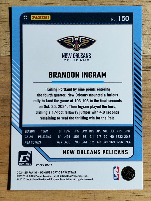 2024-25 Donruss Optic Holo #150 Brandon Ingram