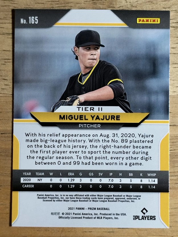2021 Panini Prizm #165 Miguel Yajure RC