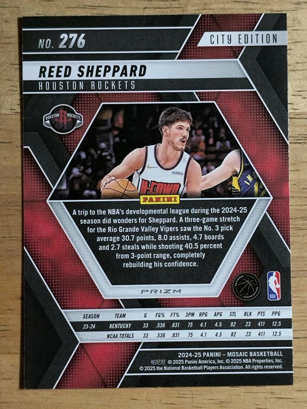 2024-25 Panini Mosaic Mosaic Green #276 Reed Sheppard/City Edition