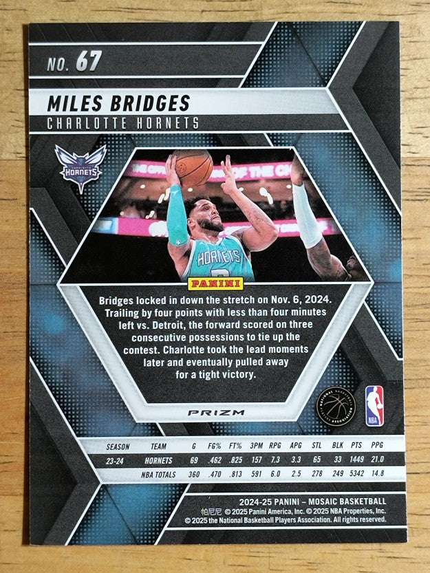2024-25 Panini Mosaic Mosaic Reactive Blue #67 Miles Bridges