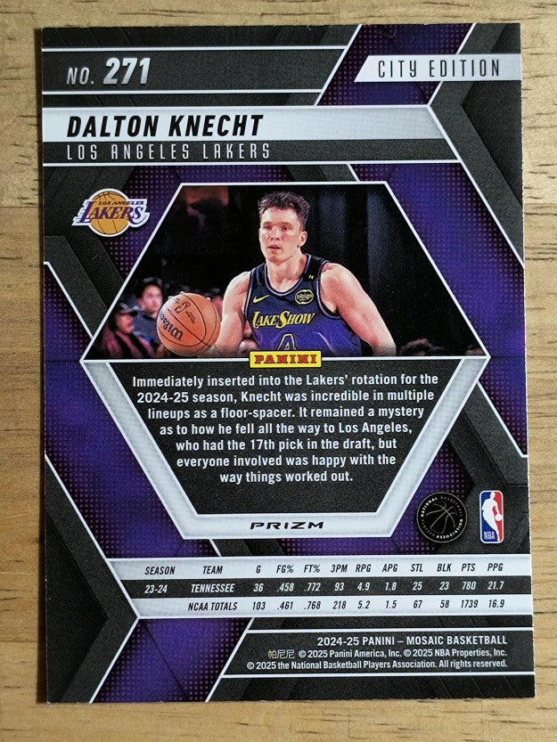 2024-25 Panini Mosaic Mosaic Reactive Blue #271 Dalton Knecht/City Edition