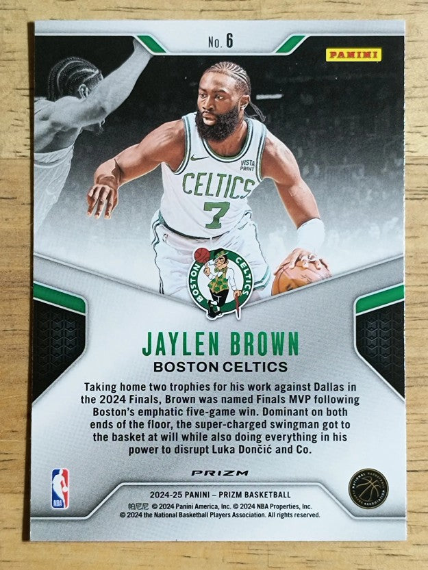 2024-25 Panini Prizm Dominance Prizms Silver #6 Jaylen Brown