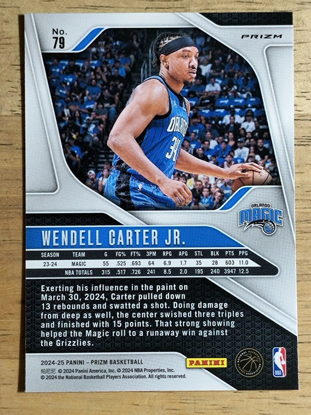 2024-25 Panini Prizm Prizms Green #79 Wendell Carter Jr.