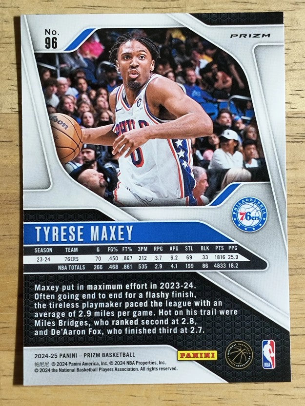 2024-25 Panini Prizm Prizms Green #96 Tyrese Maxey