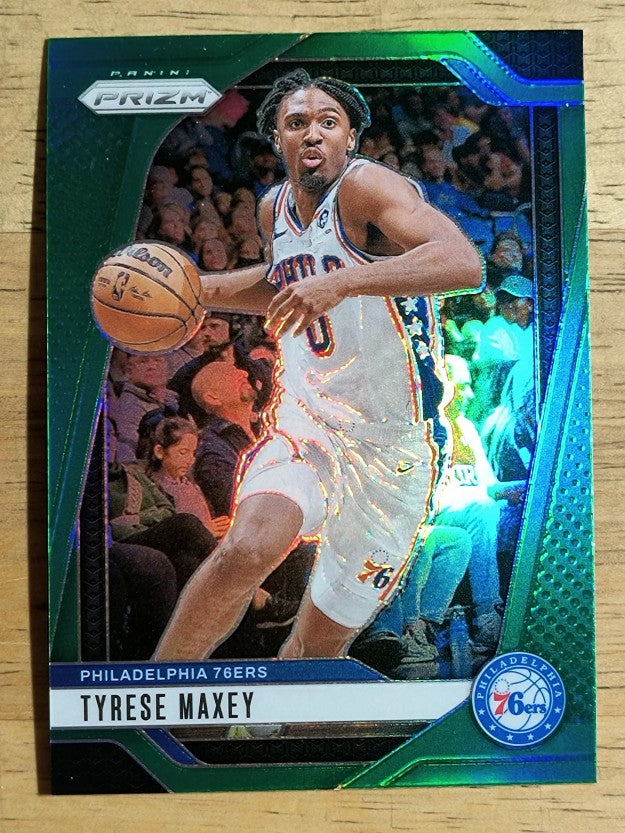 2024-25 Panini Prizm Prizms Green #96 Tyrese Maxey
