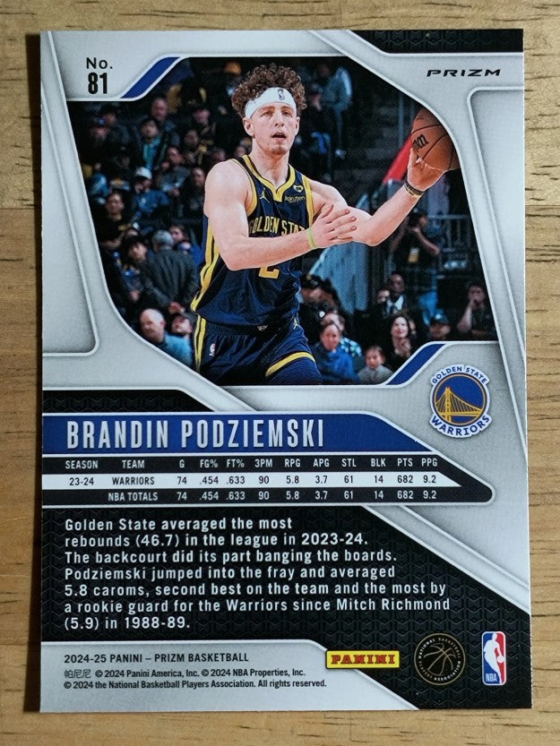 2024-25 Panini Prizm Prizms Ice #81 Brandin Podziemski