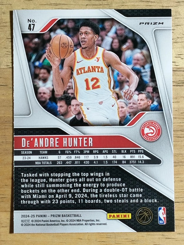 2024-25 Panini Prizm Prizms Orange Ice #47 De'Andre Hunter