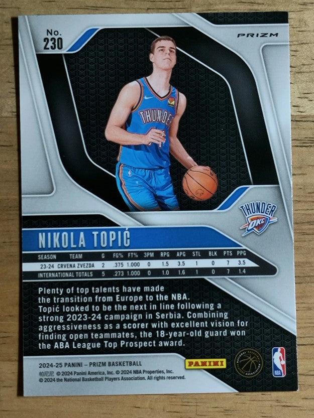 2024-25 Panini Prizm Prizms Pink Ice #230 Nikola Topic