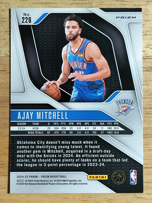 2024-25 Panini Prizm Prizms Red Ice #226 Ajay Mitchell