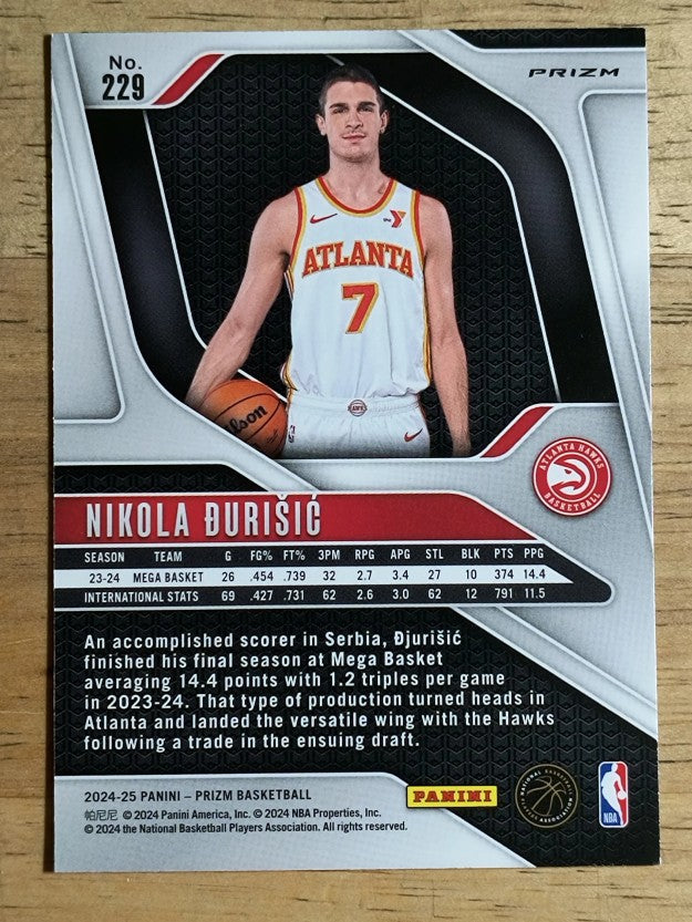 2024-25 Panini Prizm Prizms Red Ice #229 Nikola Durisic