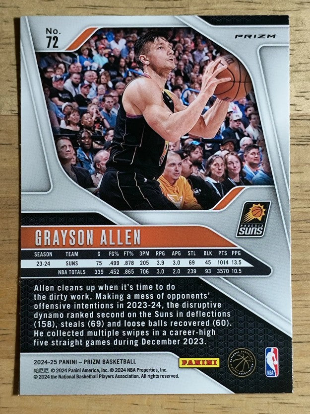 2024-25 Panini Prizm Prizms Silver #72 Grayson Allen