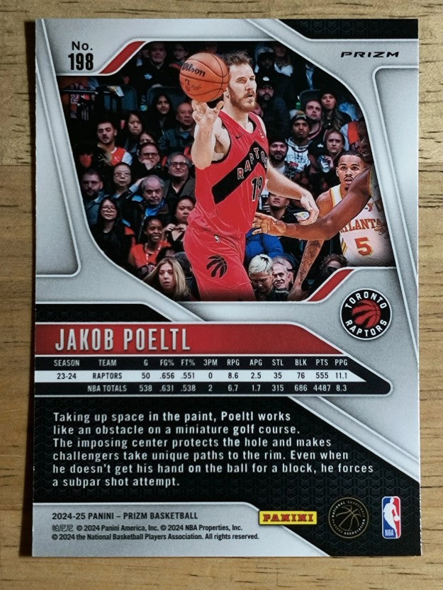 2024-25 Panini Prizm Prizms Silver #198 Jakob Poeltl