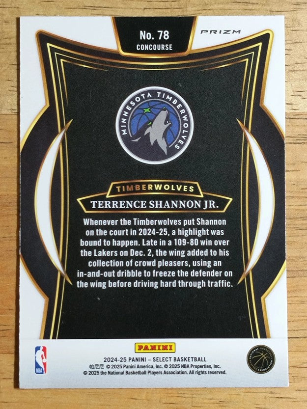 2024-25 Select Blue Cracked Ice Prizms #78 Terrence Shannon Jr.