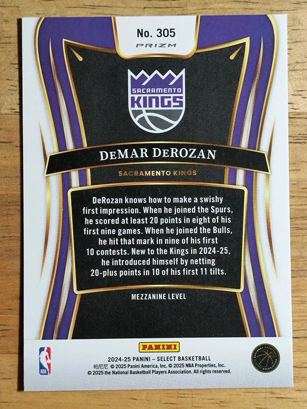 2024-25 Select Blue Prizms #305 DeMar DeRozan