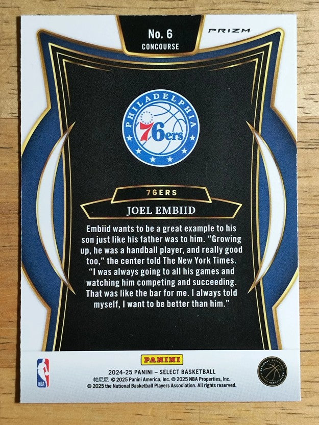 2024-25 Select Green White Purple Prizms #6 Joel Embiid