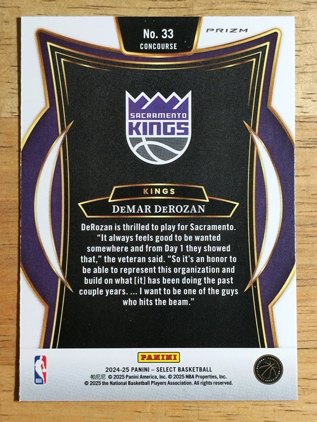 2024-25 Select Green White Purple Prizms #33 DeMar DeRozan