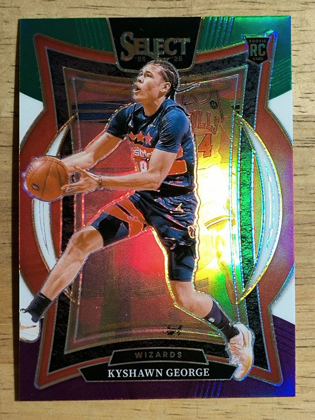 2024-25 Select Green White Purple Prizms #85 Kyshawn George