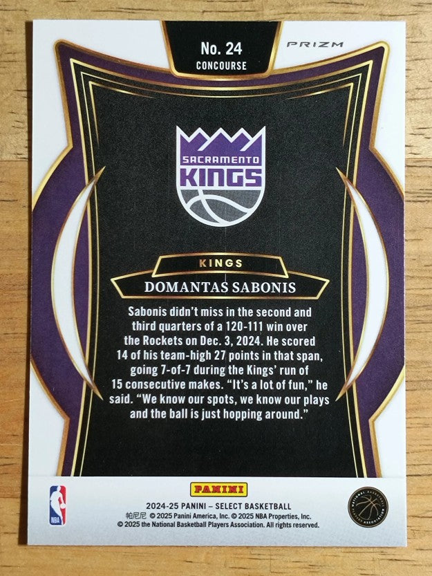 2024-25 Select Orange Flash Prizms #24 Domantas Sabonis