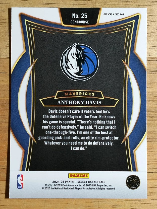 2024-25 Select Red Cracked Ice Prizms #25 Anthony Davis