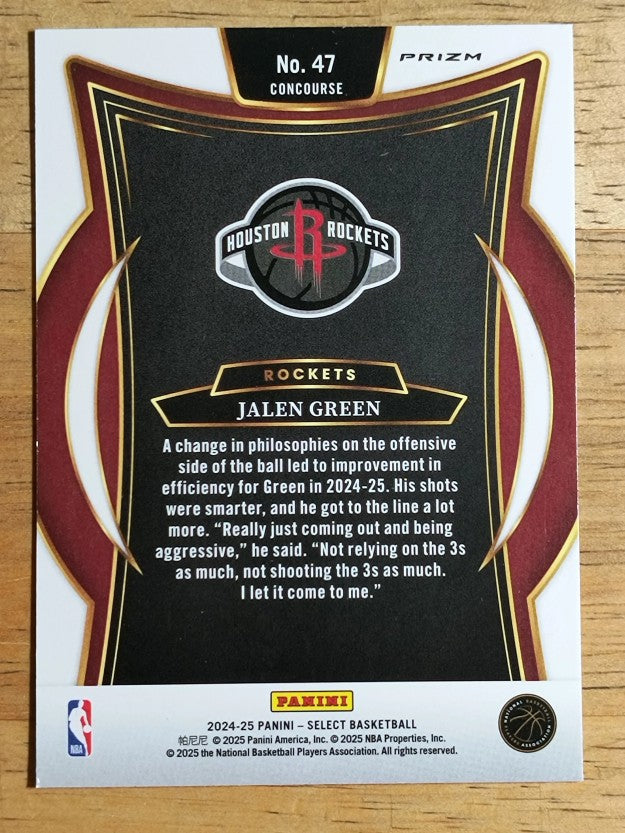 2024-25 Select Red Cracked Ice Prizms #47 Jalen Green