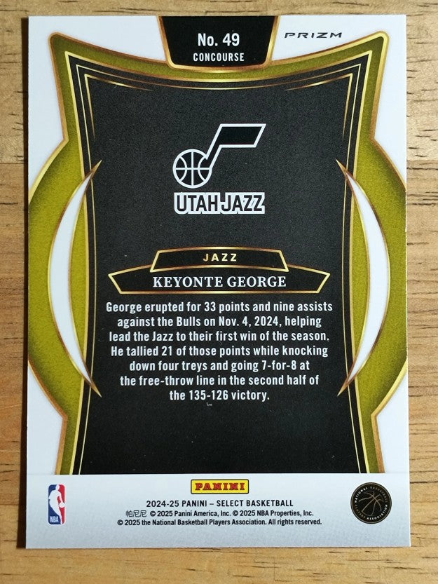 2024-25 Select Red Cracked Ice Prizms #49 Keyonte George