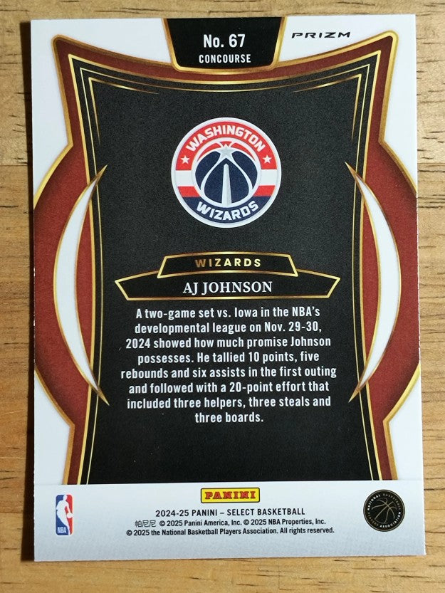 2024-25 Select Red Cracked Ice Prizms #67 AJ Johnson