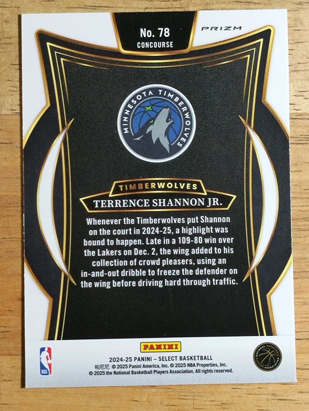 2024-25 Select Red Cracked Ice Prizms #78 Terrence Shannon Jr.