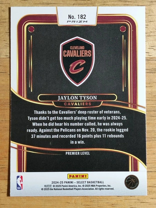 2024-25 Select Red Cracked Ice Prizms #182 Jaylon Tyson