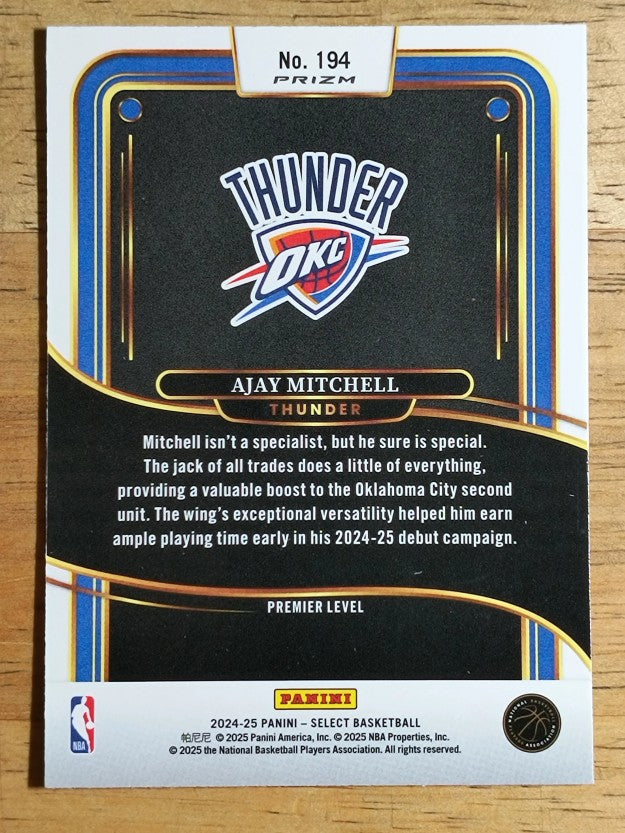 2024-25 Select Red Cracked Ice Prizms #194 Ajay Mitchell