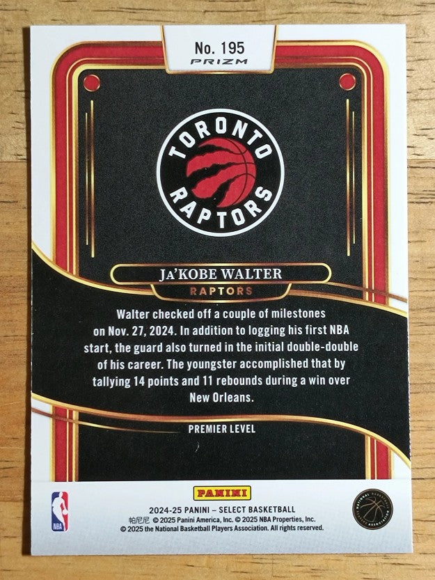 2024-25 Select Red Cracked Ice Prizms #195 Ja'Kobe Walter