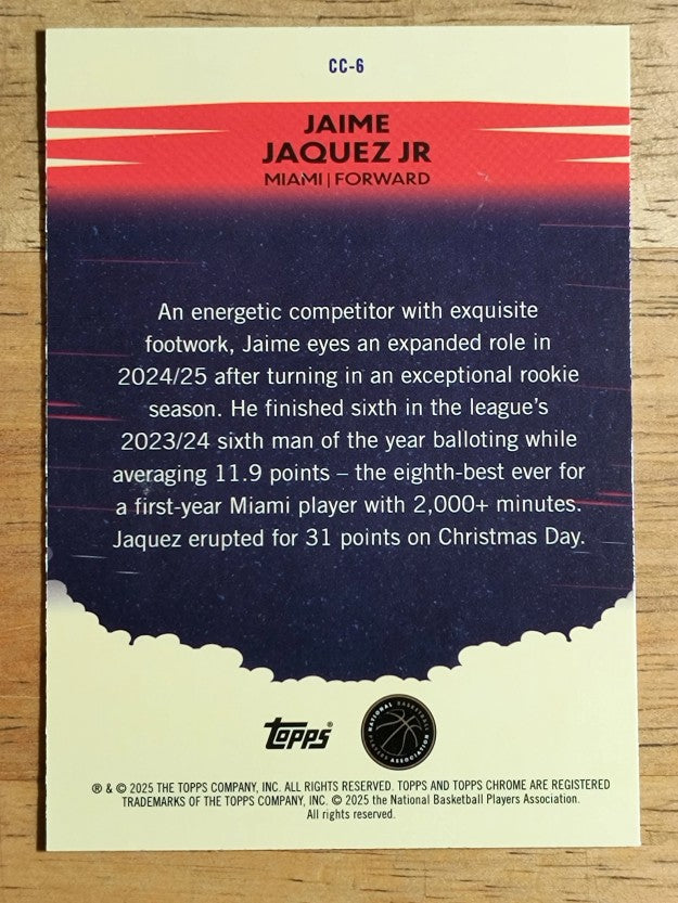 2024-25 Topps Chrome Countdown Complete Blue Basketball #CC6 Jaime Jaquez Jr