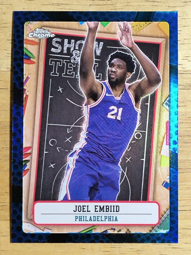 2024-25 Topps Chrome Show and Tell Blue Basketball Refractors #ST5 Joel Embiid