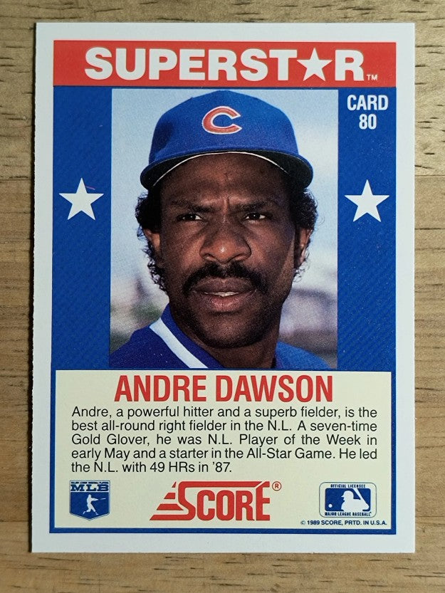 1989 Score Hottest 100 Stars #80 Andre Dawson